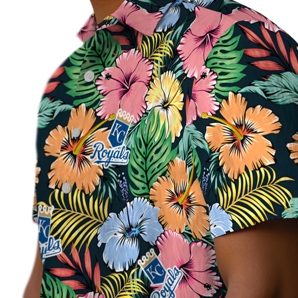 Kansas City Royals Hawaiian Shirt - Brilliant Hibiscus Garden kansas city royals brilliant hibiscus garden hawaiian shirts trendy
