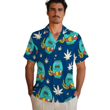 kansas city royals bong smile royal blue hawaiian shirts fashion forward