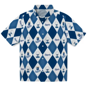kansas city royals balloon plaid royal blue hawaiian shirts best selling