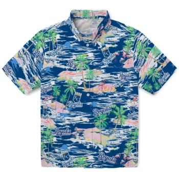 kansas city royals flamingo retreat royal blue hawaiian shirts best selling