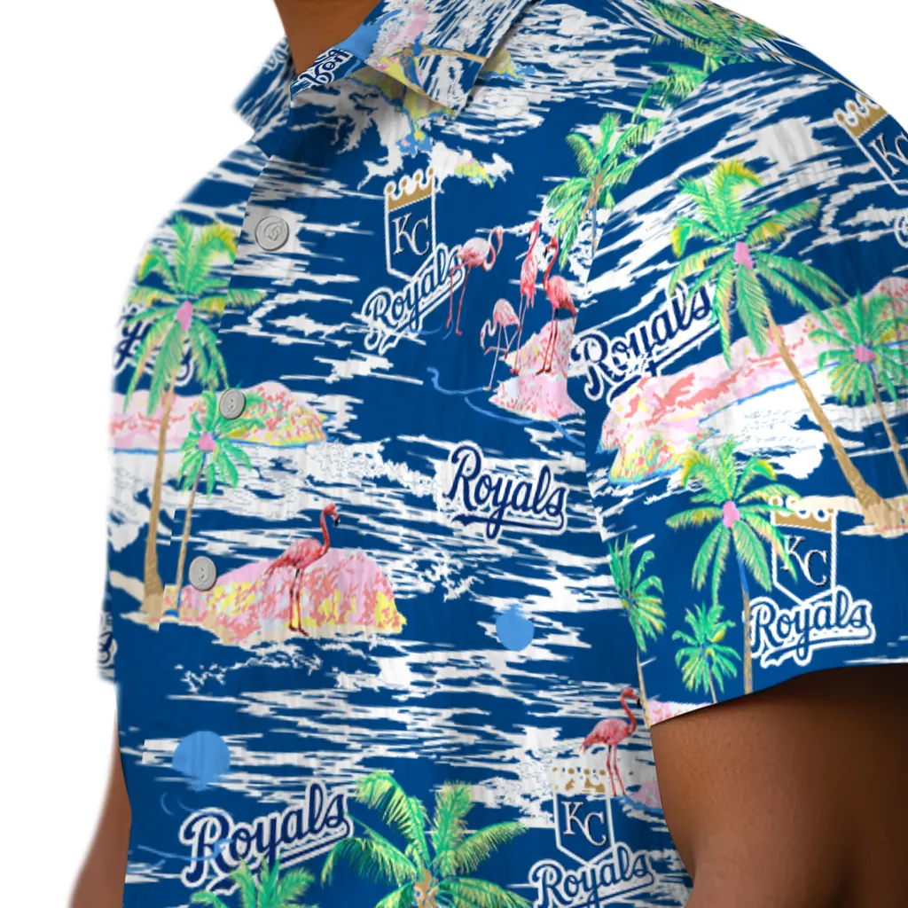 Kansas City Royals Hawaiian Shirt - Hawaii Island kansas city royals flamingo retreat royal blue hawaiian shirts trendy