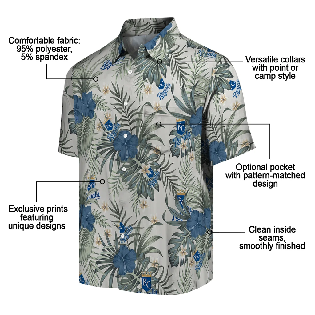 Kansas City Royals Hawaiian Shirt - Hibiscus Designs kansas city royals hibiscus designs beige hawaiian shirts new arrival