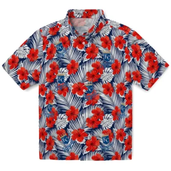 kansas city royals hibiscus fiesta red royal blue hawaiian shirts best selling