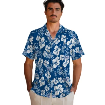 kansas city royals hibiscus bloom royal blue hawaiian shirts fashion forward