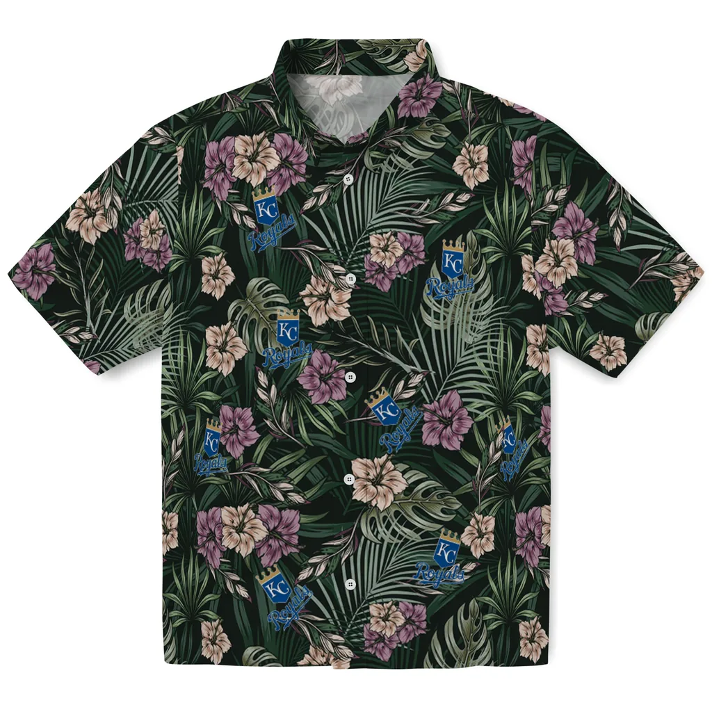 Kansas City Royals Hawaiian Shirt - Hibiscus Leaves Pattern kansas city royals hibiscus leaves pattern green hawaiian shirts best selling