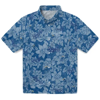 kansas city royals hibiscus oasis royal blue hawaiian shirts best selling