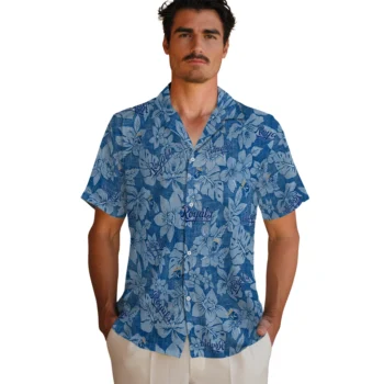 kansas city royals hibiscus oasis royal blue hawaiian shirts fashion forward