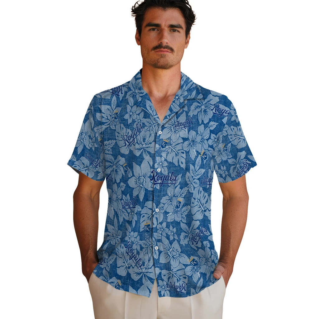 Kansas City Royals Hawaiian Shirt - Hibiscus Oasis kansas city royals hibiscus oasis royal blue hawaiian shirts fashion forward