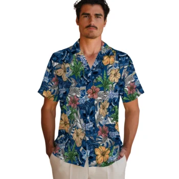 kansas city royals tiki jungle royal blue hawaiian shirts fashion forward