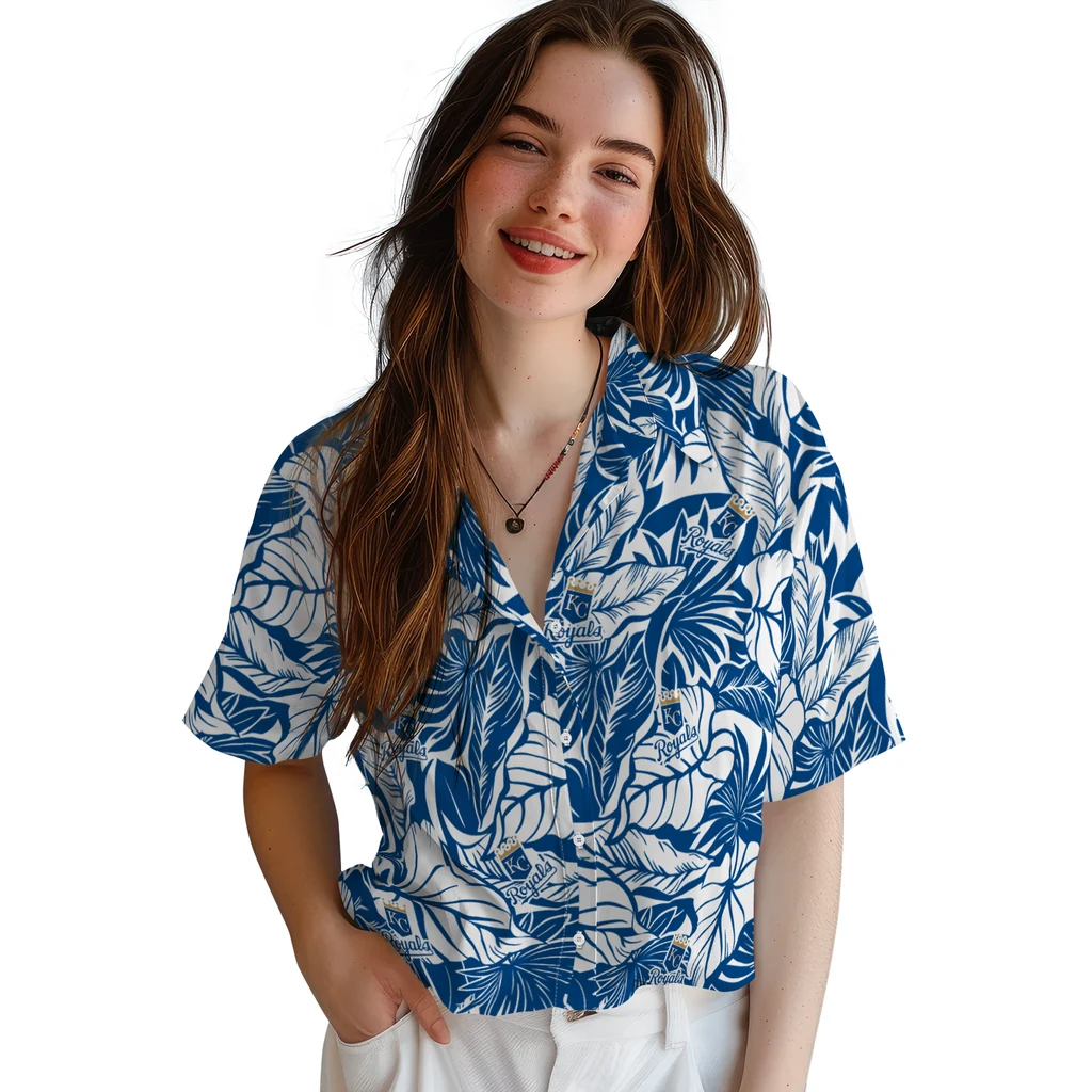 Kansas City Royals Hawaiian Shirt - Monstera Layer kansas city royals monstera layer royal blue hawaiian shirts latest model