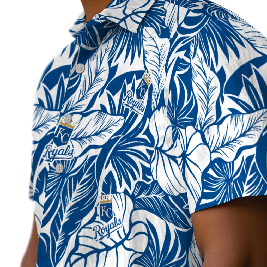 Kansas City Royals Hawaiian Shirt - Monstera Layer kansas city royals monstera layer royal blue hawaiian shirts trendy