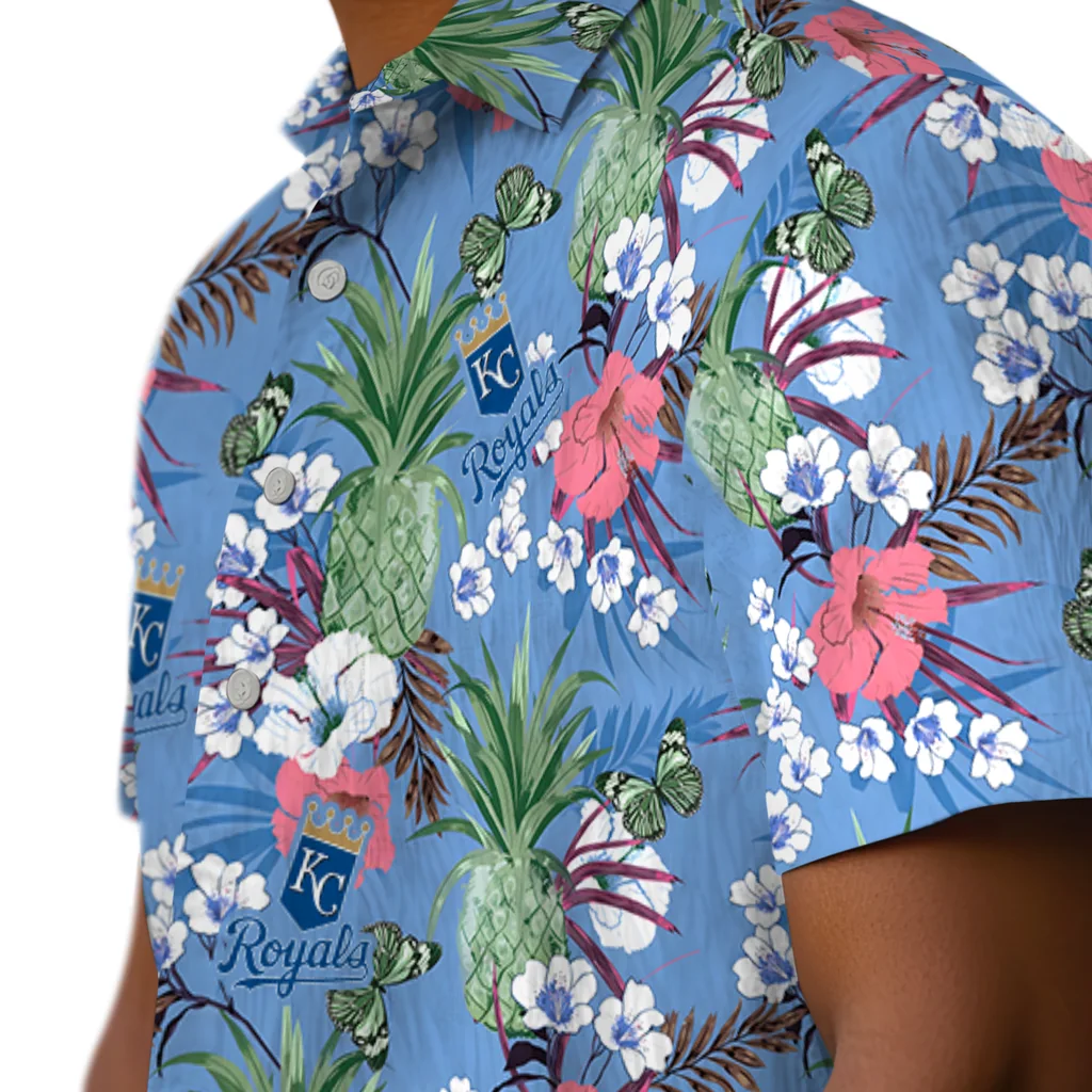 Kansas City Royals Hawaiian Shirt - Pineapple Bouquet kansas city royals pineapple bouquet best sky blue hawaiian shirts trendy
