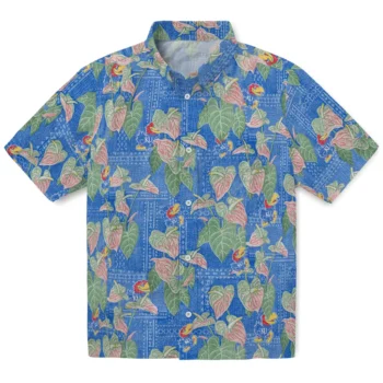 kansas jayhawks anthurium overlay blue hawaiian shirts best selling