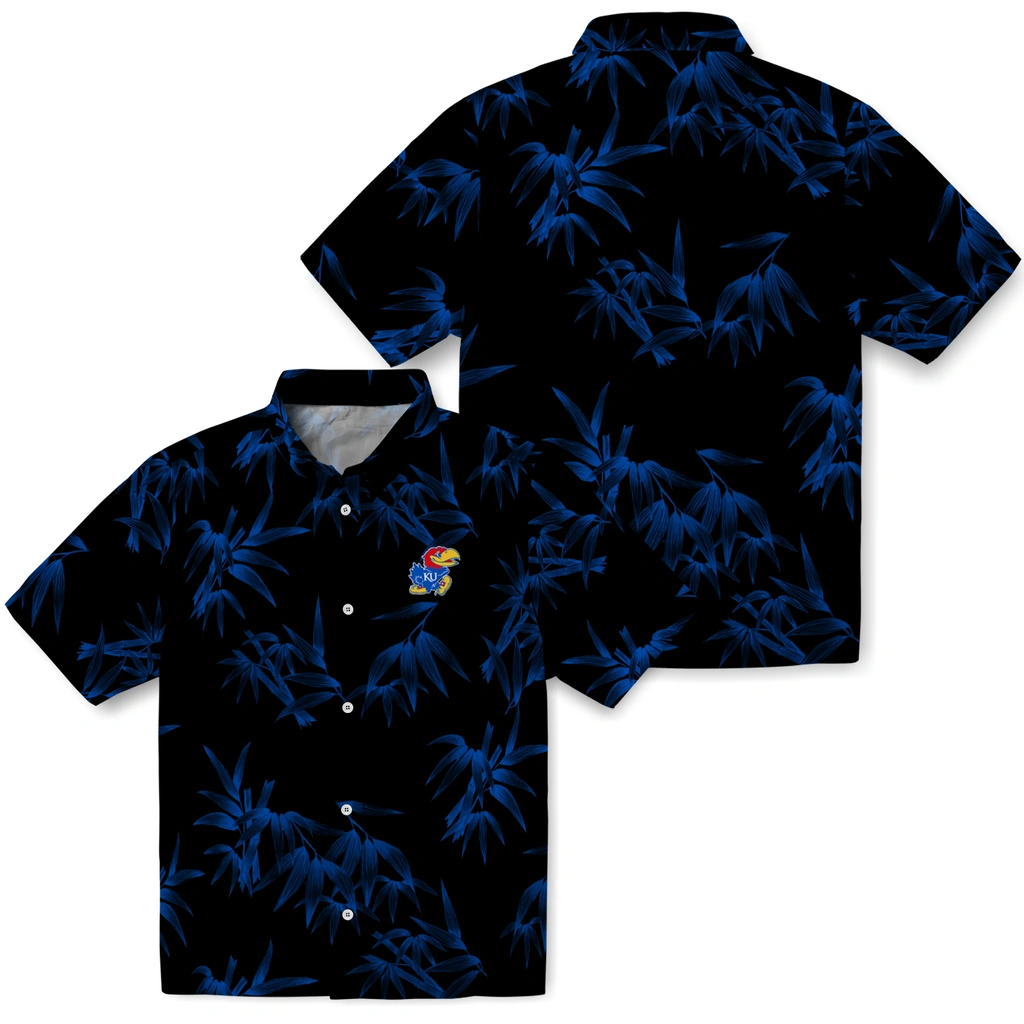 Kansas Jayhawks Hawaiian Shirt - Bamboo Branches kansas jayhawks bamboo branches blue black hawaiian shirts high quality