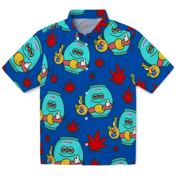 kansas jayhawks bong smile blue hawaiian shirts best selling
