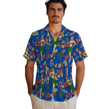 kansas jayhawks hawaiian girls design blue hawaiian shirts fashion forward