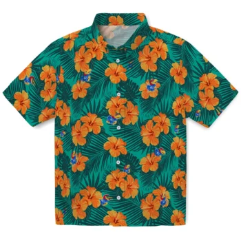 kansas jayhawks hibiscus escape green hawaiian shirts best selling