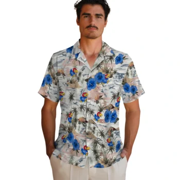 kansas jayhawks hibiscus seaside white hawaiian shirts fashion forward
