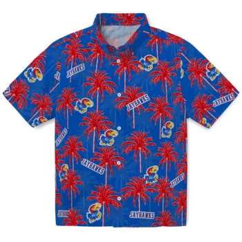 kansas jayhawks palm grove blue hawaiian shirts best selling