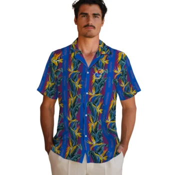 kansas jayhawks paradise vines blue hawaiian shirts fashion forward