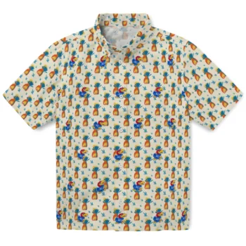 kansas jayhawks pineapple delight beige hawaiian shirts best selling