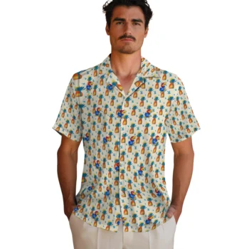 kansas jayhawks pineapple delight beige hawaiian shirts fashion forward