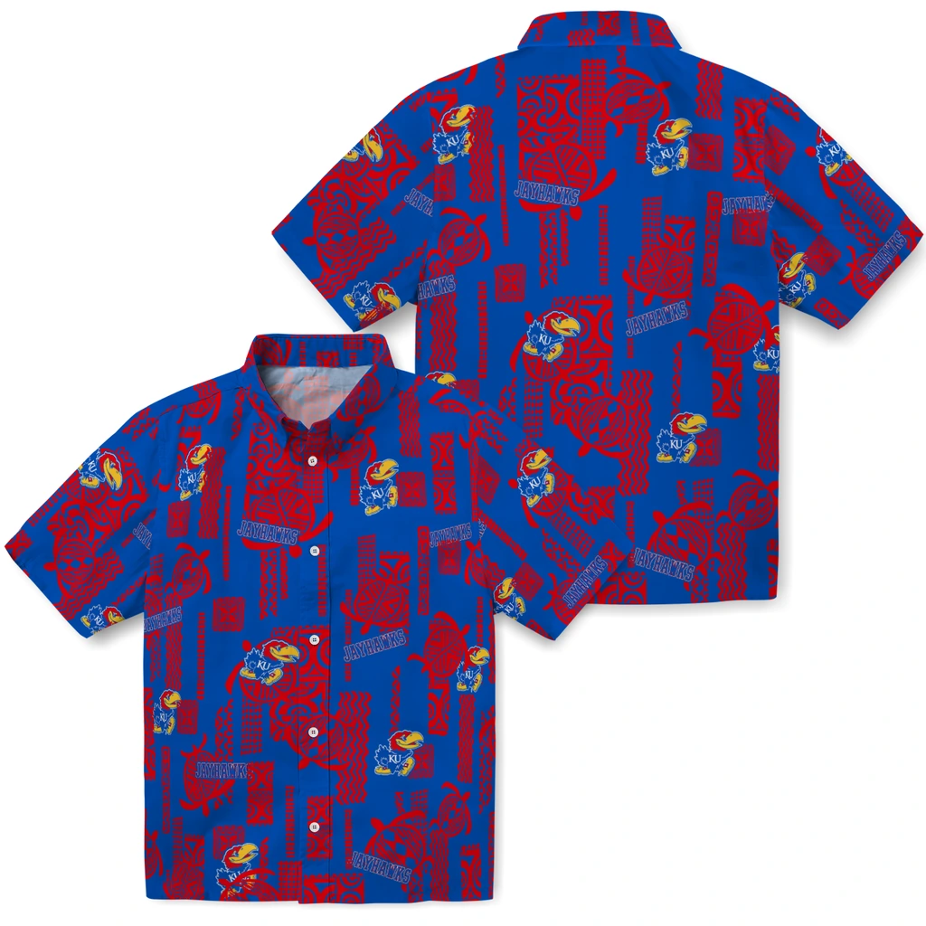 Kansas Jayhawks Hawaiian Shirt - Turtle Lines kansas jayhawks turtle lines blue hawaiian shirts high quality