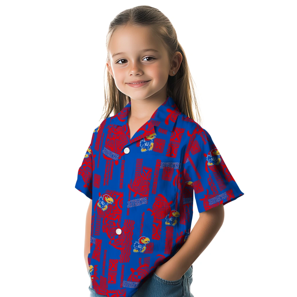 Kansas Jayhawks Hawaiian Shirt - Turtle Lines kansas jayhawks turtle lines blue hawaiian shirts premium grade