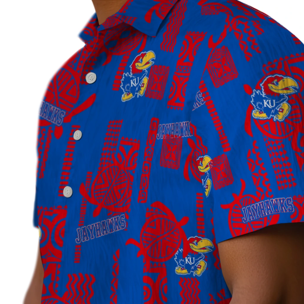 Kansas Jayhawks Hawaiian Shirt - Turtle Lines kansas jayhawks turtle lines blue hawaiian shirts trendy