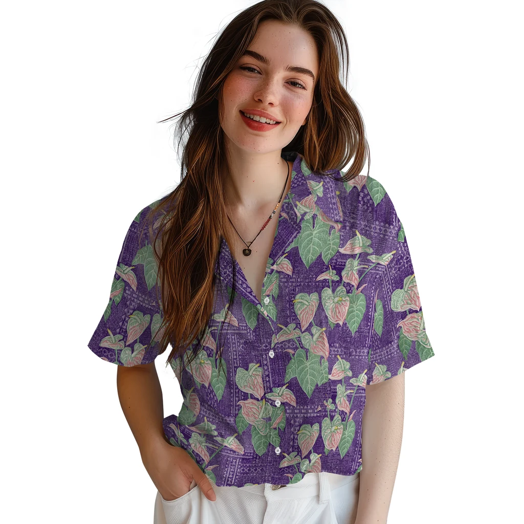 Kansas State Wildcats Hawaiian Shirt - Anthurium Overlay kansas state wildcats anthurium overlay purple hawaiian shirts latest model