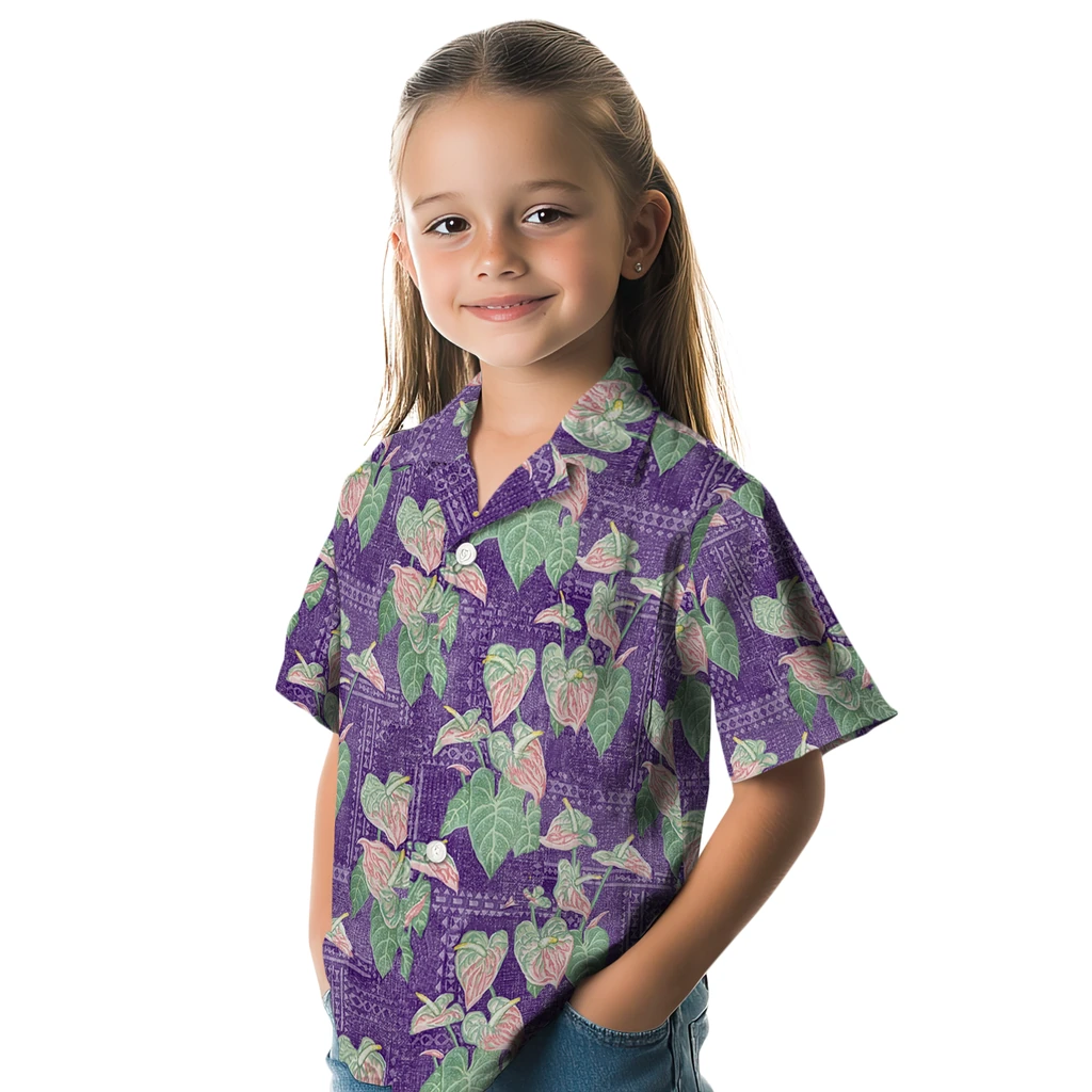Kansas State Wildcats Hawaiian Shirt - Anthurium Overlay kansas state wildcats anthurium overlay purple hawaiian shirts premium grade