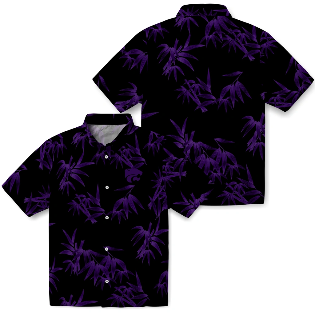 Kansas State Wildcats Hawaiian Shirt - Bamboo Branches kansas state wildcats bamboo branches purple black hawaiian shirts high quality