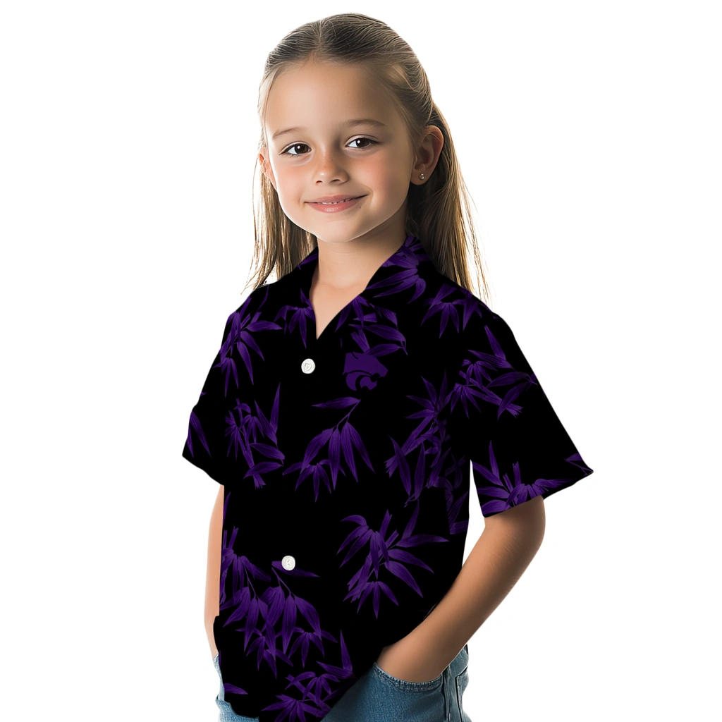 Kansas State Wildcats Hawaiian Shirt - Bamboo Branches kansas state wildcats bamboo branches purple black hawaiian shirts premium grade