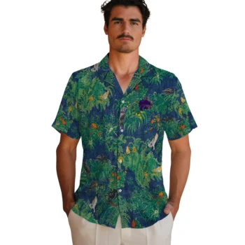 kansas state wildcats bird canopy green hawaiian shirts fashion forward