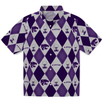 kansas state wildcats balloon plaid purple hawaiian shirts best selling