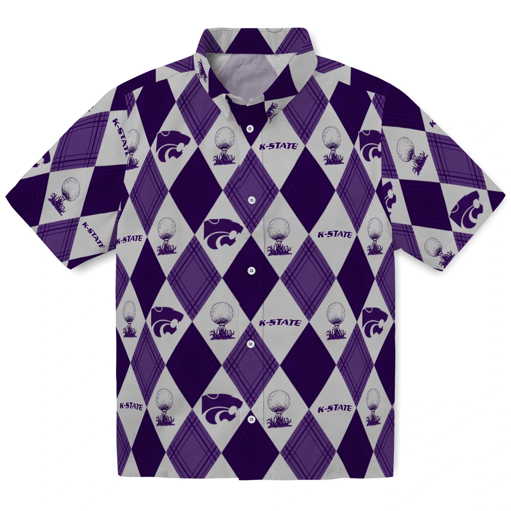 Kansas State Wildcats Hawaiian Shirt - Golfing Plaid kansas state wildcats balloon plaid purple hawaiian shirts best selling