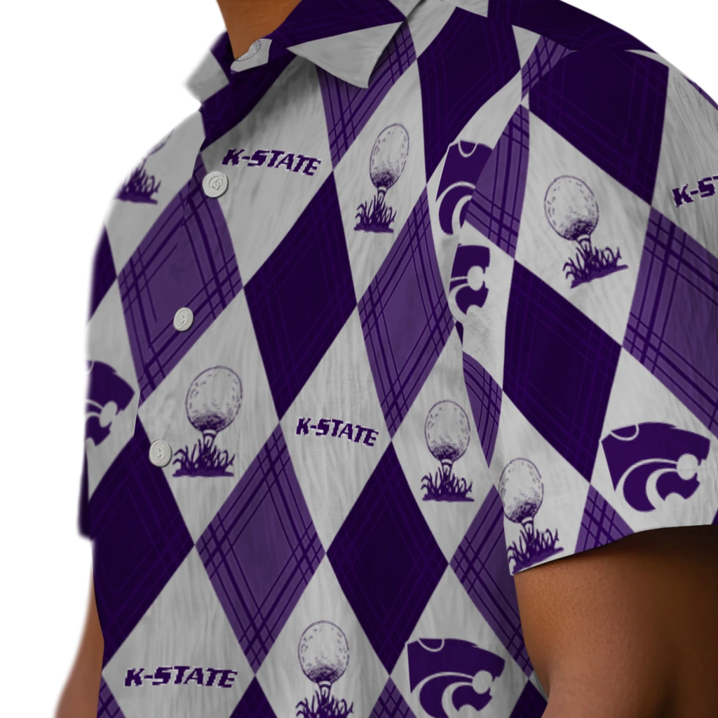 Kansas State Wildcats Hawaiian Shirt - Golfing Plaid kansas state wildcats balloon plaid purple hawaiian shirts trendy
