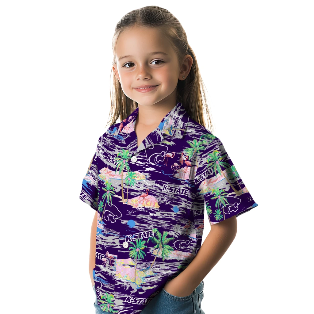 Kansas State Wildcats Hawaiian Shirt - Hawaii Island kansas state wildcats flamingo retreat purple hawaiian shirts premium grade
