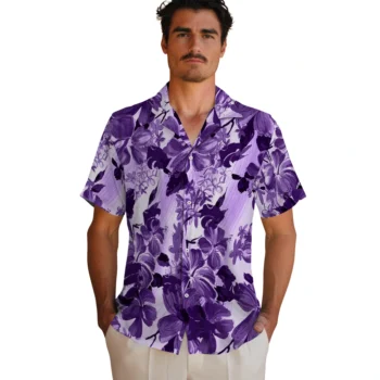 kansas state wildcats hibiscus arrangement purple hawaiian shirts fashion forward
