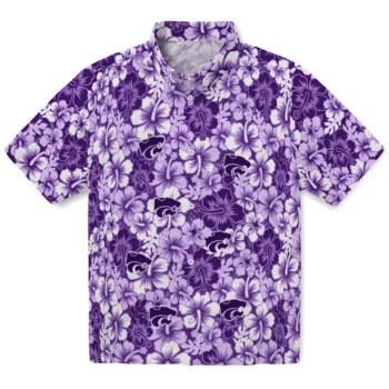 kansas state wildcats hibiscus blooms purple hawaiian shirts best selling