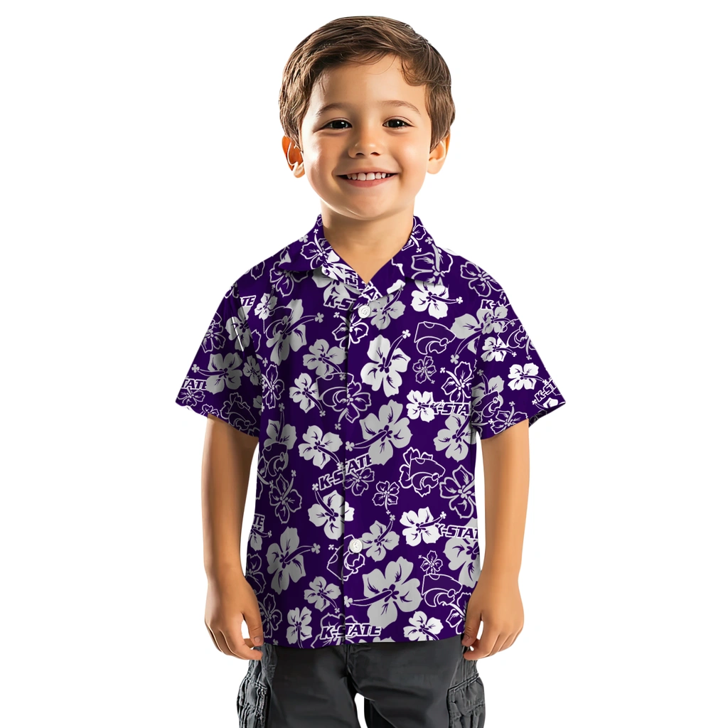 Kansas State Wildcats Hawaiian Shirt - Hibiscus Flower Design kansas state wildcats hibiscus bloom purple hawaiian shirts top rated