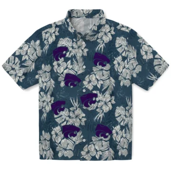 kansas state wildcats hibiscus flowers navy blue hawaiian shirts best selling