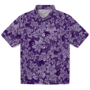 kansas state wildcats hibiscus oasis purple hawaiian shirts best selling