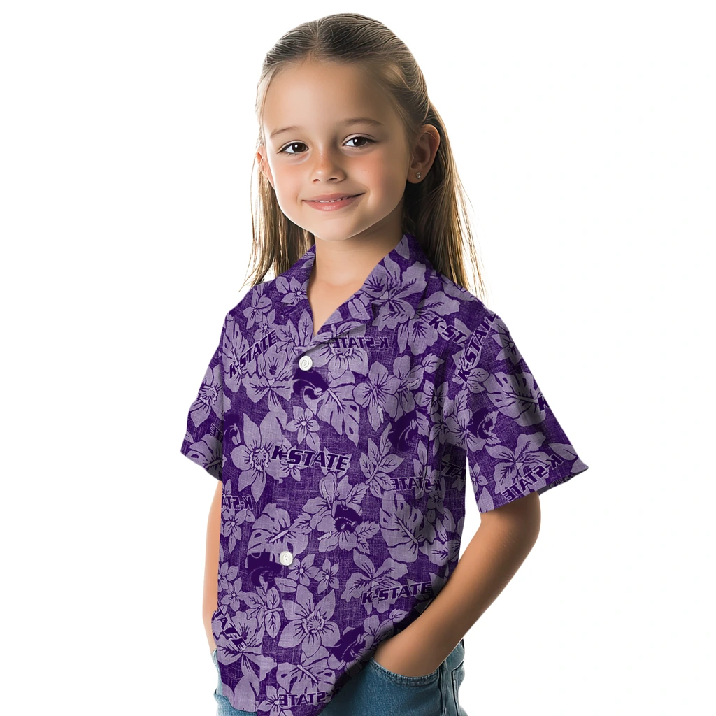Kansas State Wildcats Hawaiian Shirt - Hibiscus Oasis kansas state wildcats hibiscus oasis purple hawaiian shirts premium grade