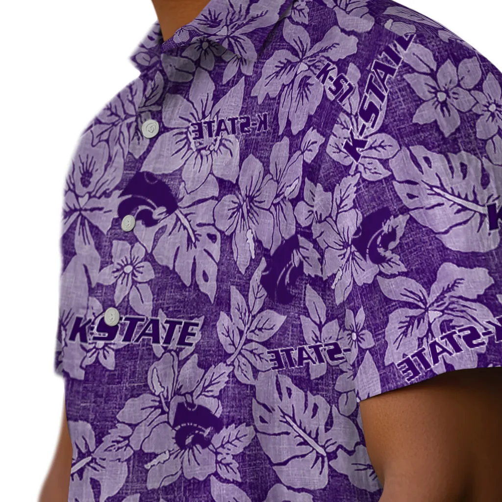 Kansas State Wildcats Hawaiian Shirt - Hibiscus Oasis kansas state wildcats hibiscus oasis purple hawaiian shirts trendy