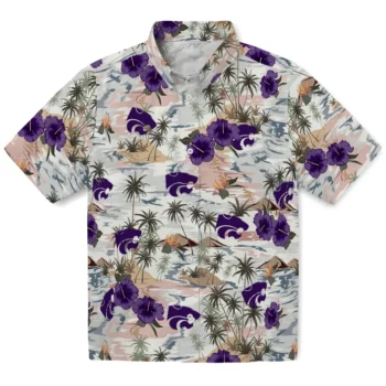 kansas state wildcats hibiscus seaside white hawaiian shirts best selling