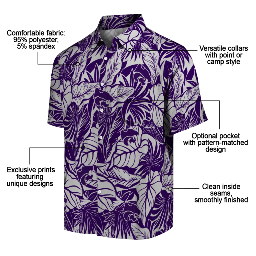 Kansas State Wildcats Hawaiian Shirt - Monstera Layer kansas state wildcats monstera layer purple hawaiian shirts new arrival