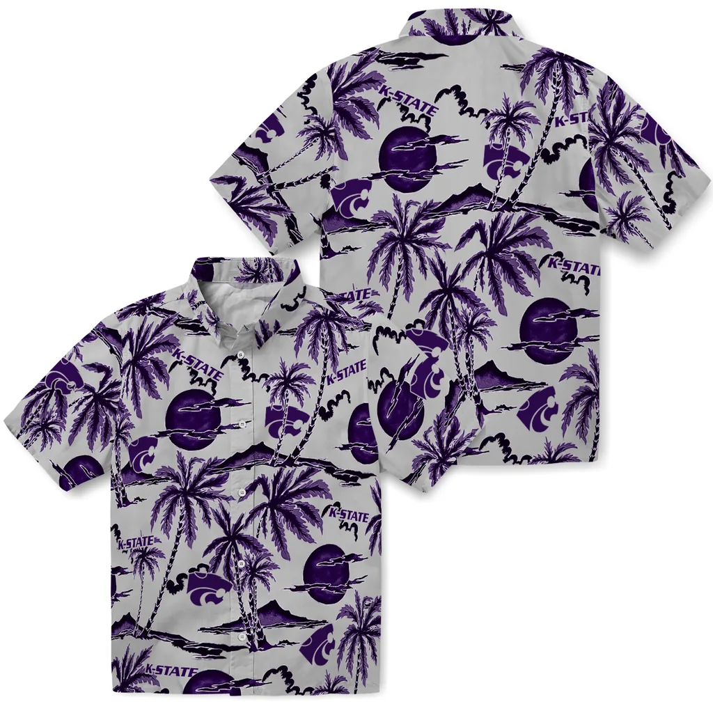 Kansas State Wildcats Hawaiian Shirt - Palm Sunset kansas state wildcats palm sunset hawaiian shirts high quality
