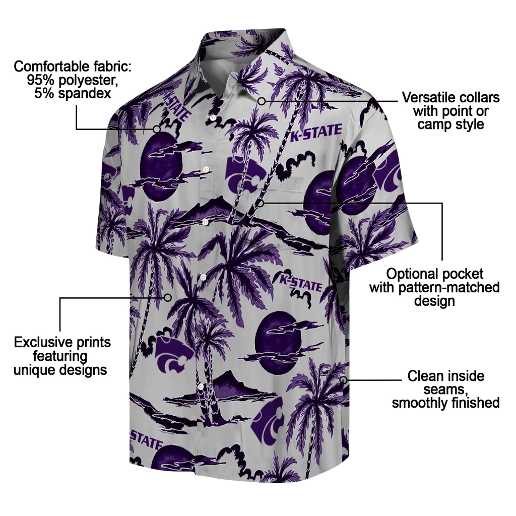 Kansas State Wildcats Hawaiian Shirt - Palm Sunset kansas state wildcats palm sunset hawaiian shirts new arrival