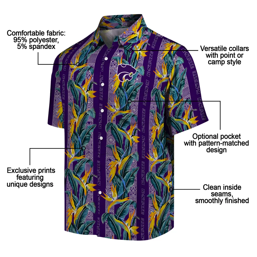 Kansas State Wildcats Hawaiian Shirt - Paradise Vines kansas state wildcats paradise vines purple hawaiian shirts new arrival